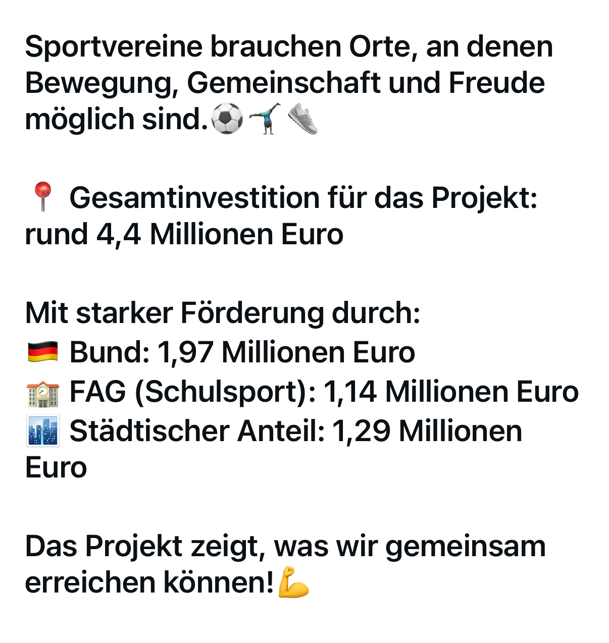 Förderung und Summen der Renovierung des TSV Ebermannstadt